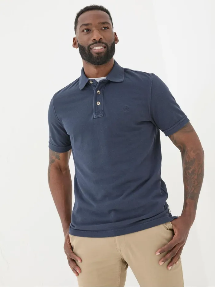 Fat Face Blue Pique Polo Shirt Men Polo Shirts