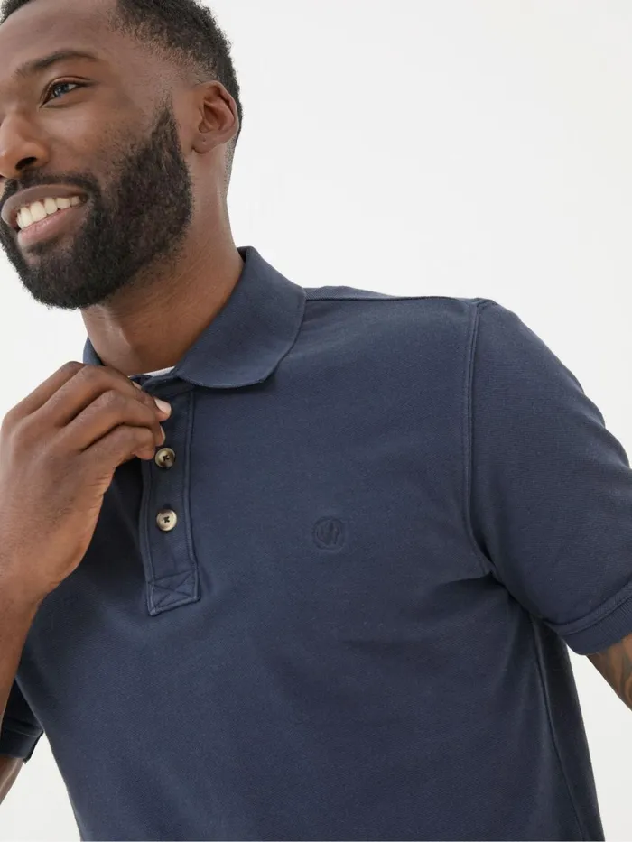 Fat Face Blue Pique Polo Shirt Men Polo Shirts