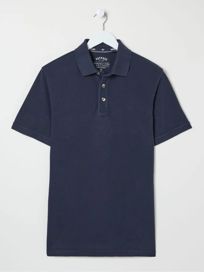Fat Face Blue Pique Polo Shirt Men Polo Shirts