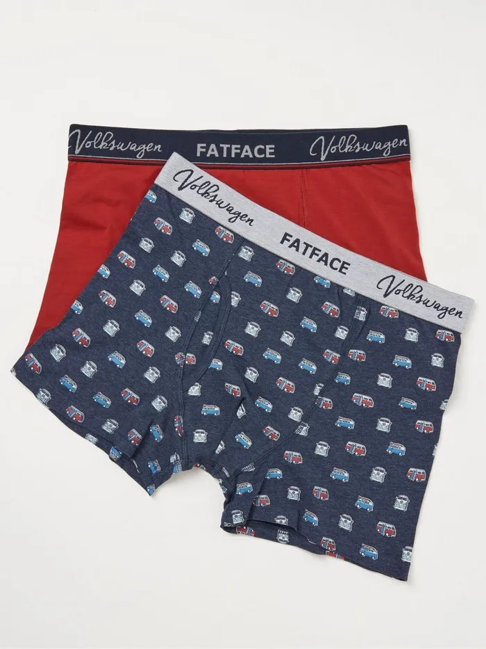 Fat Face Blue Vw Surf Camper Boxers 2 Pack Men Underwear