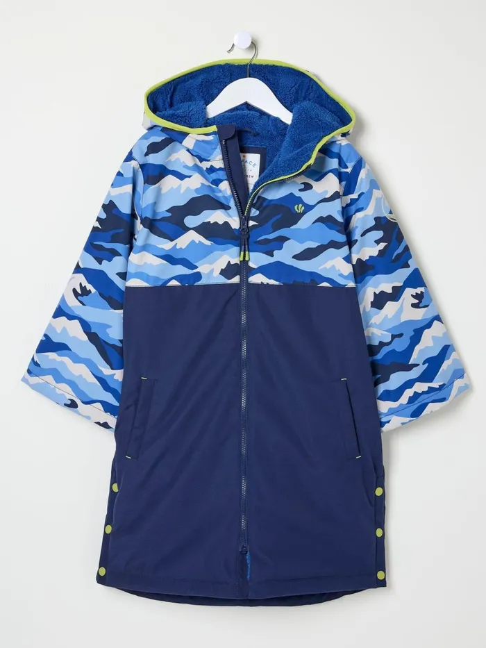 Fat Face Blue Waterproof Changing Robe Kids Coats and Jackets