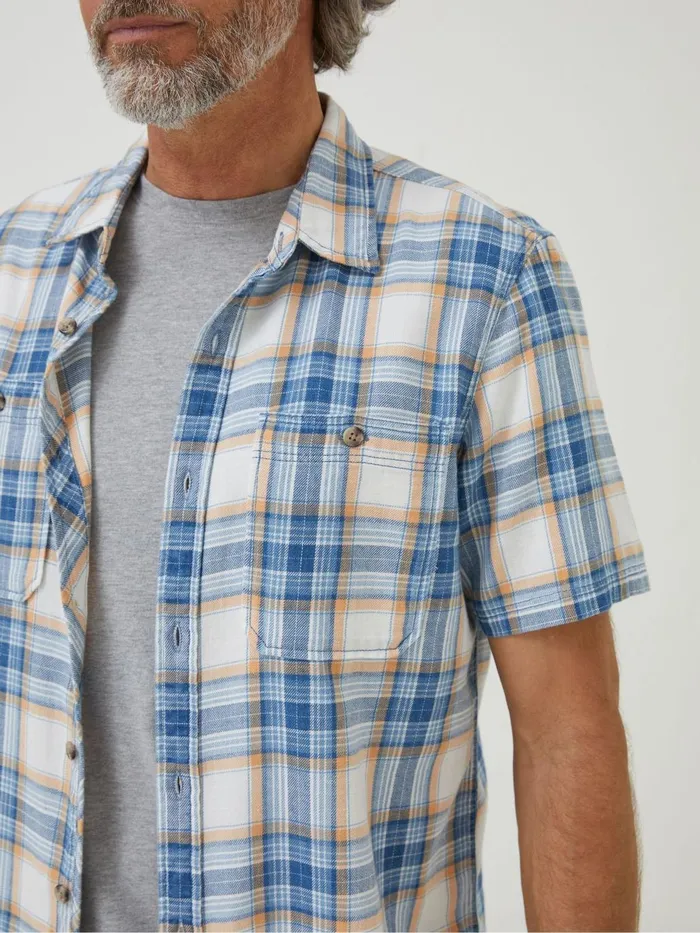 Fat Face Blue Westly Check Shirt Men Coats and Jackets