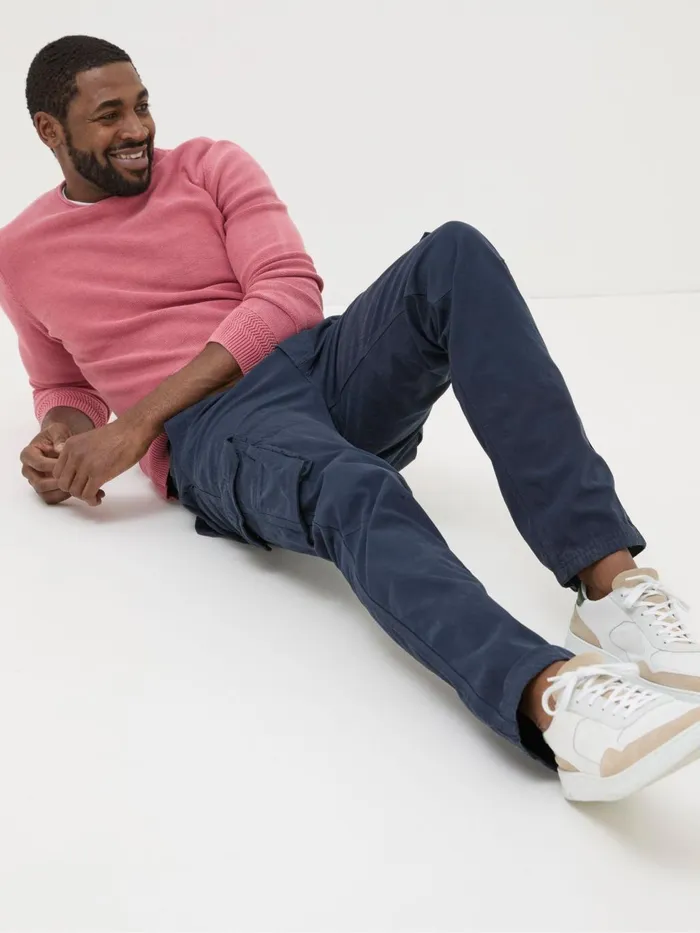 Fat Face Breakyard Blue Cargo Trousers Men Trousers and Chinos