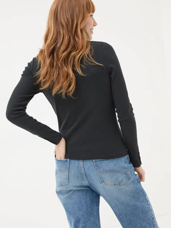 Fat Face Callie Black High Neck Top Women Tops and TShirts Fat Face Callie Black High Neck Top Women Tops and TShirts