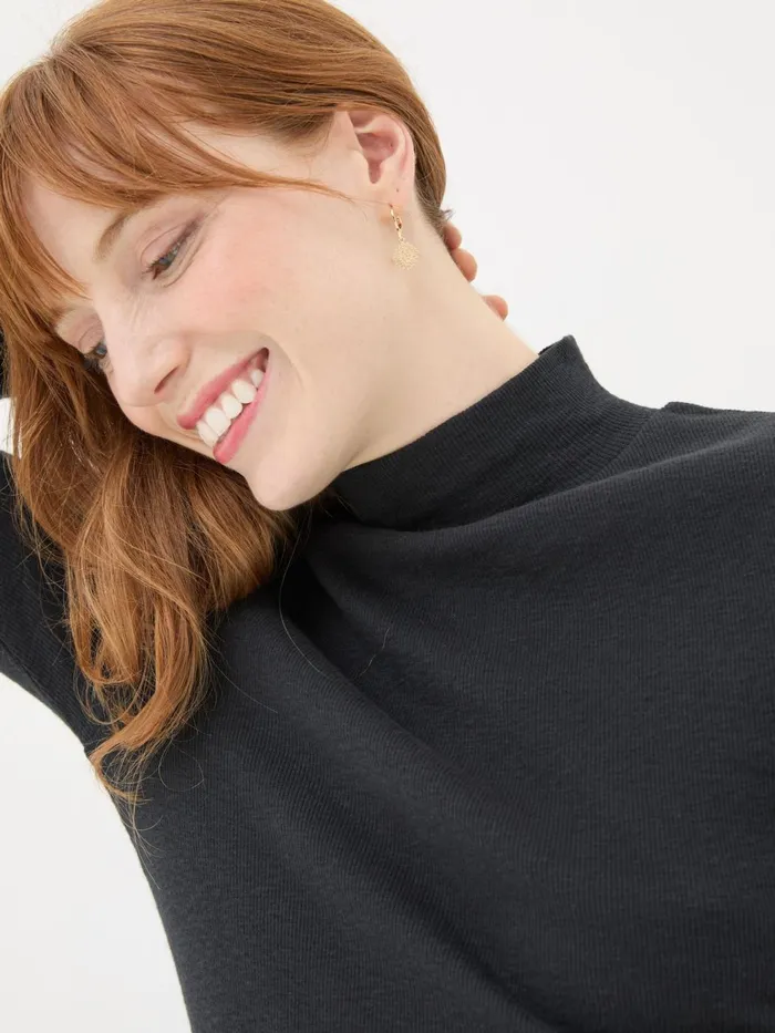 Fat Face Callie Black High Neck Top Women Tops and TShirts Fat Face Callie Black High Neck Top Women Tops and TShirts