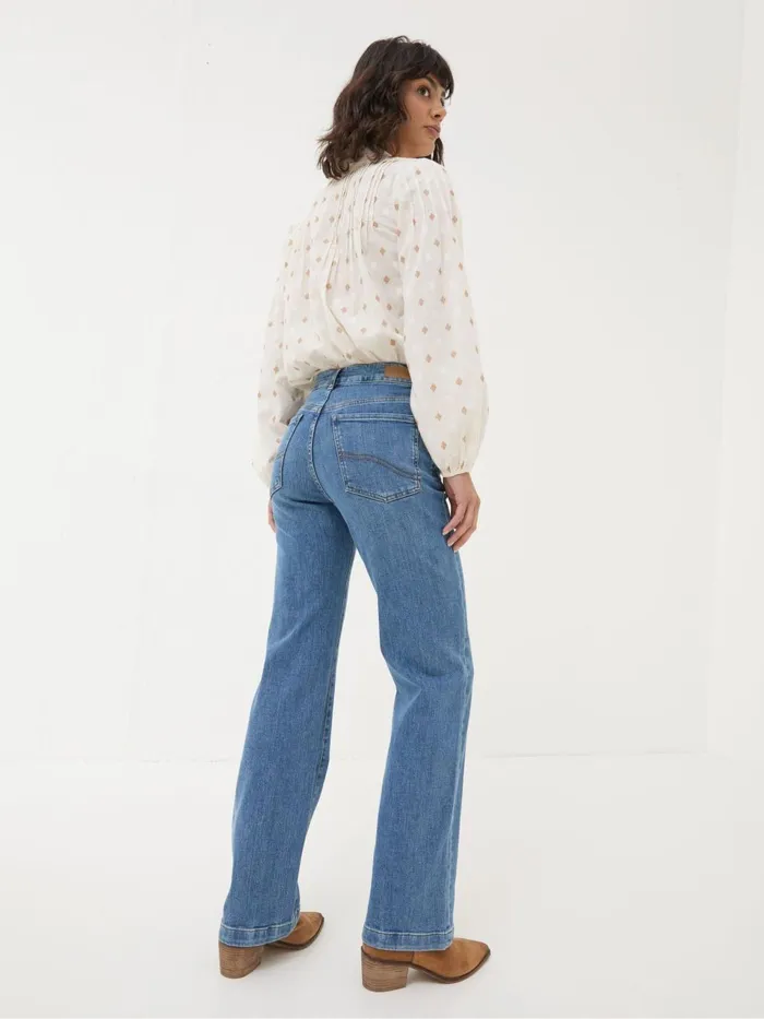 Fat Face Elise Denim Vintage Wide Leg Jeans Women Jeans