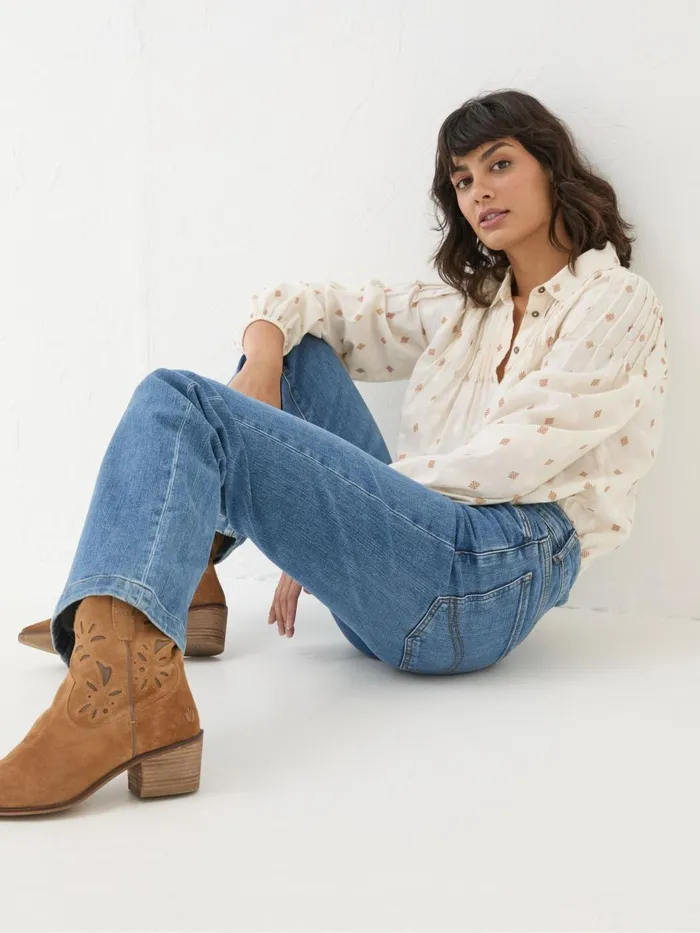 Fat Face Elise Denim Vintage Wide Leg Jeans Women Jeans