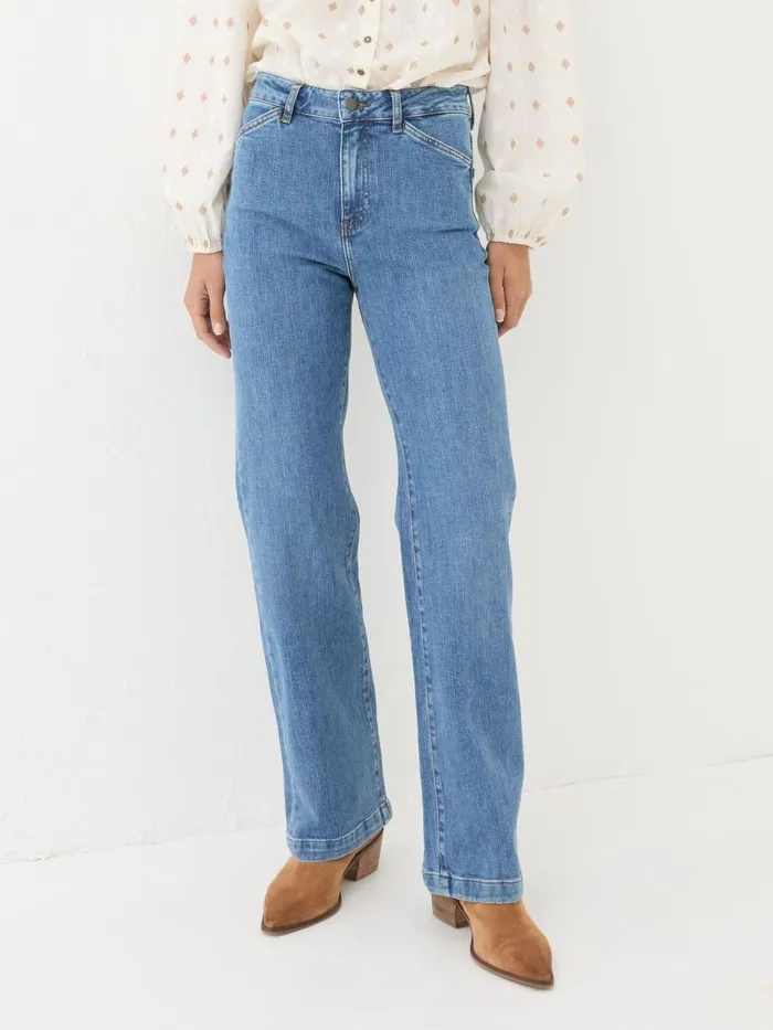 Fat Face Elise Denim Vintage Wide Leg Jeans Women Jeans