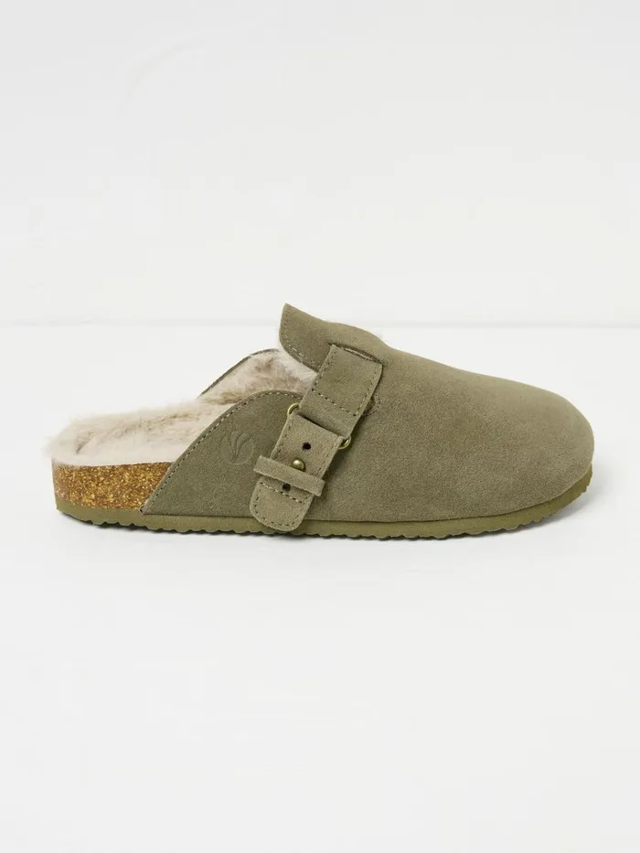 Fat Face Elsie Khaki Green House Shoes Women Pyjamas and Nightwear