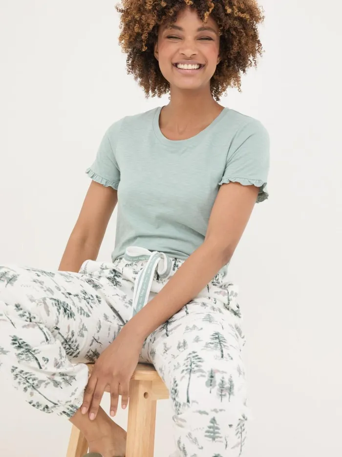 Fat Face Felicity Green Haze TShirt Women Pyjamas and Nightwear