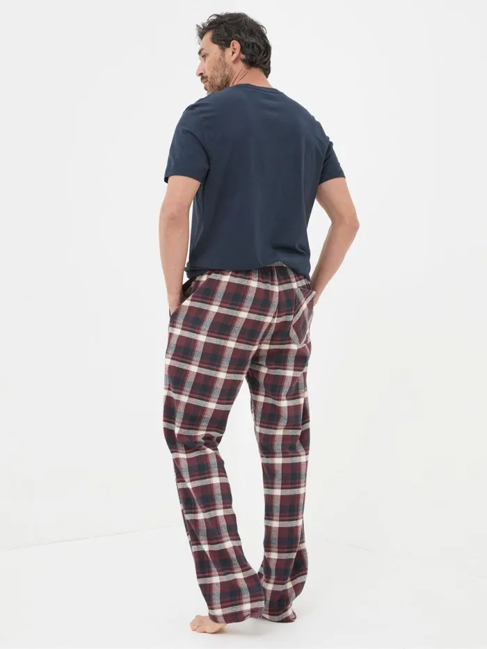 Fat Face Ferring Plum Purple Check Pyjama Bottoms Men Pyjamas and Nightwear