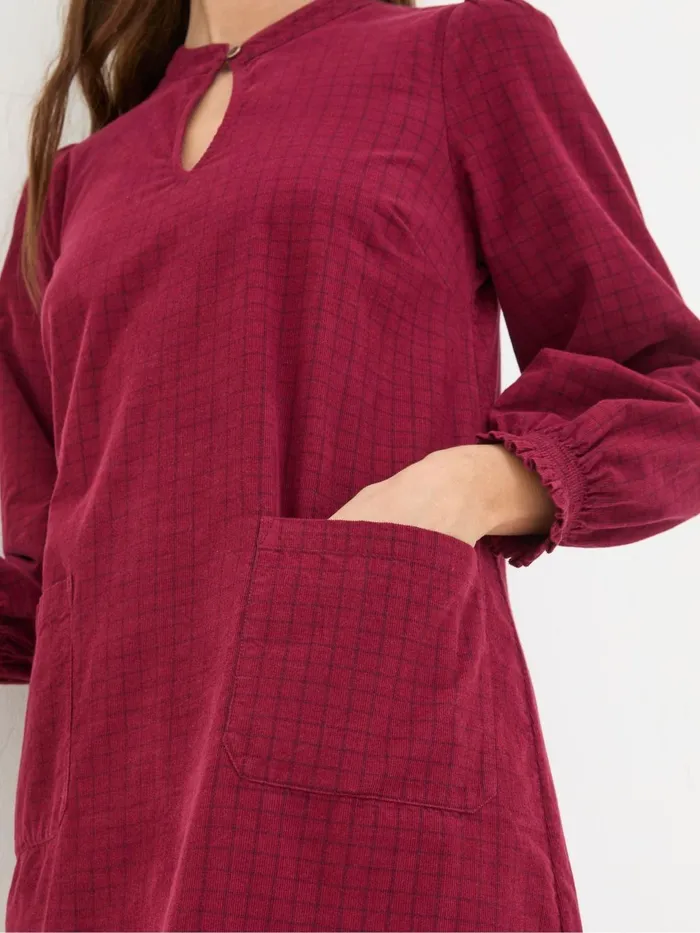 Fat Face Fran Red Denim Dress Women Dresses