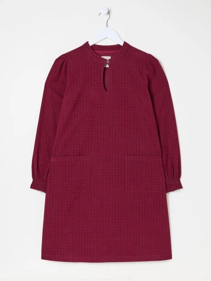 Fat Face Fran Red Denim Dress Women Dresses