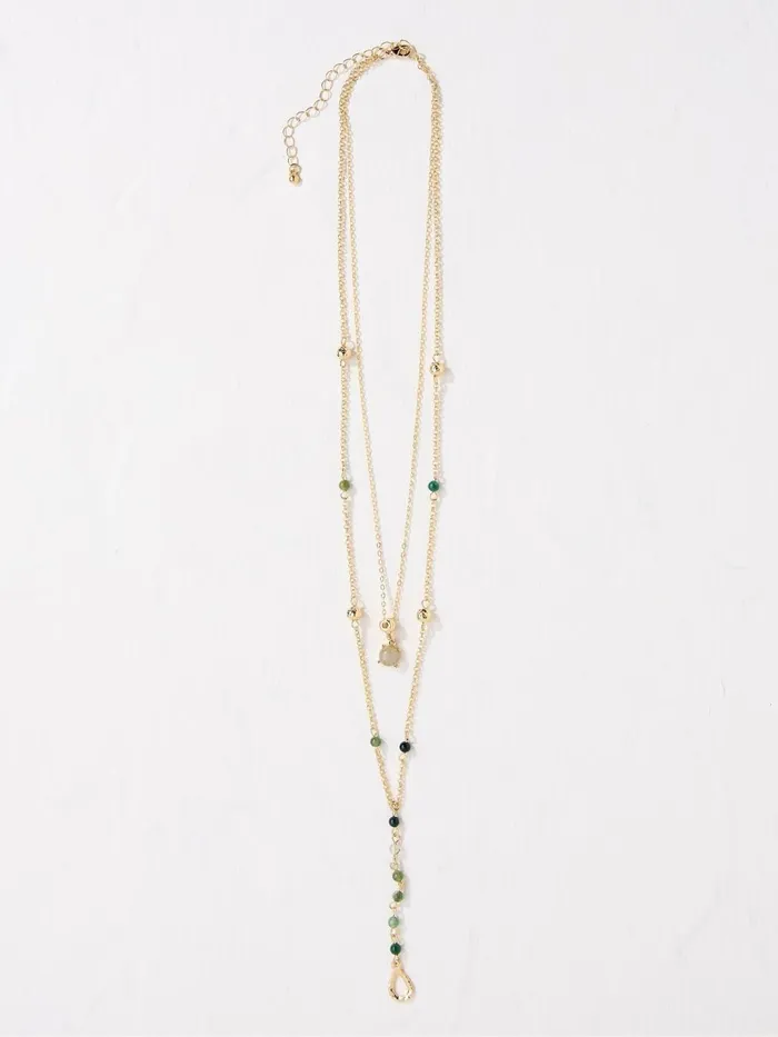 Fat Face Gold Tone Layered Necklace Women Jewellery