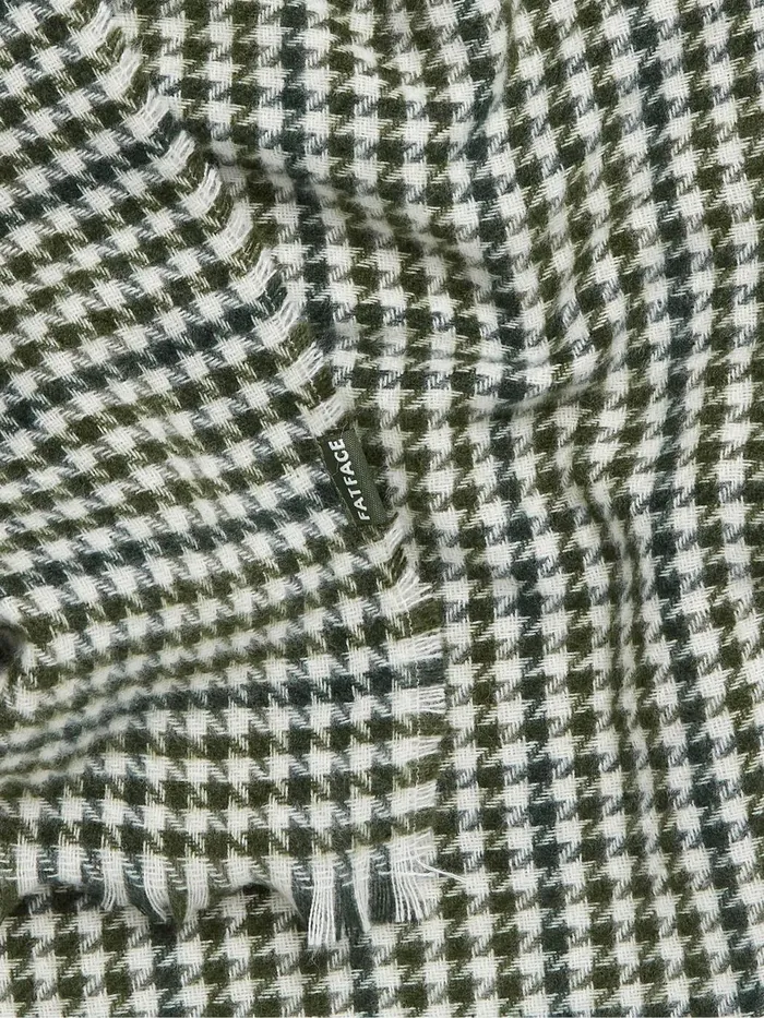 Fat Face Green Houndstooth Scarf Women Scarves