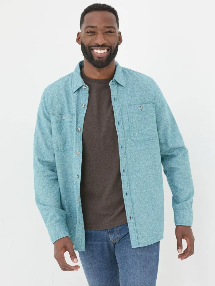Fat Face Green Long Sleeve Malton Shirt Men Shirts