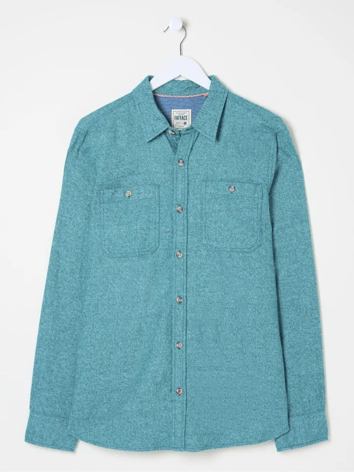 Fat Face Green Long Sleeve Malton Shirt Men Shirts