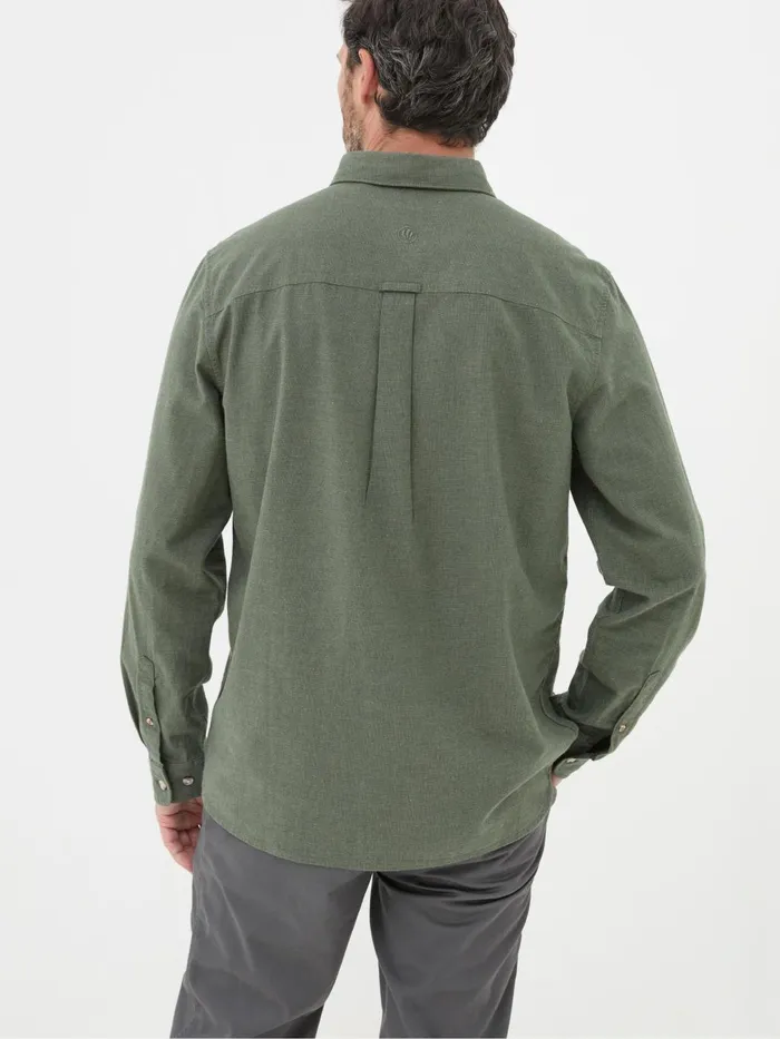 Fat Face Green Long Sleeve Tadlow Shirt Men Shirts