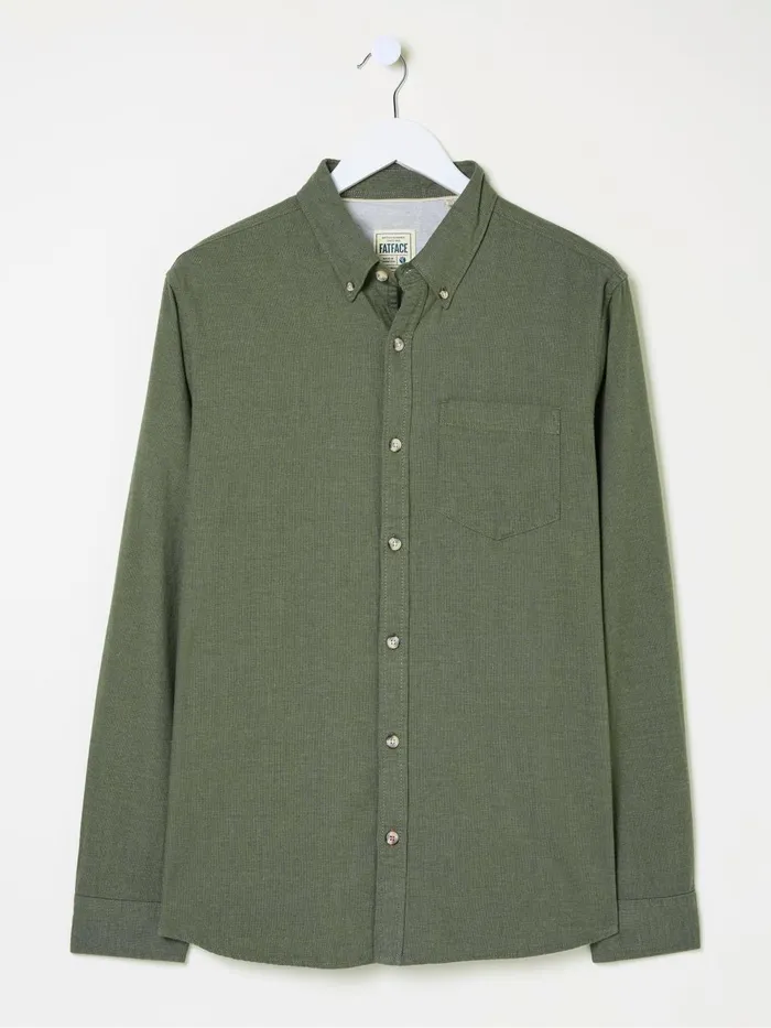 Fat Face Green Long Sleeve Tadlow Shirt Men Shirts