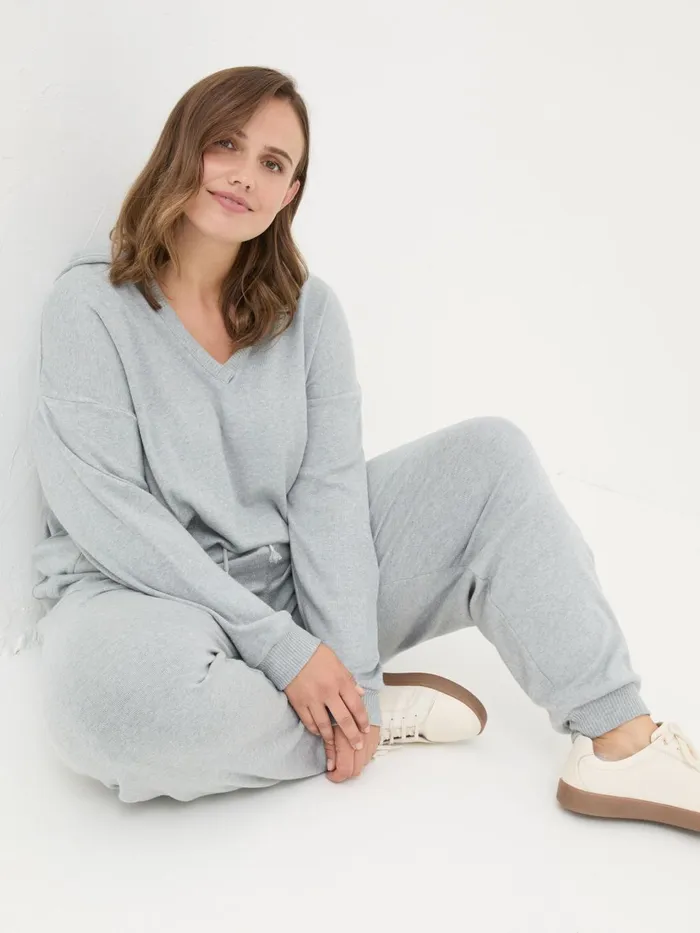 Fat Face Hannah Grey Lounge Pyjama Bottoms Women Pyjamas and Nightwear
