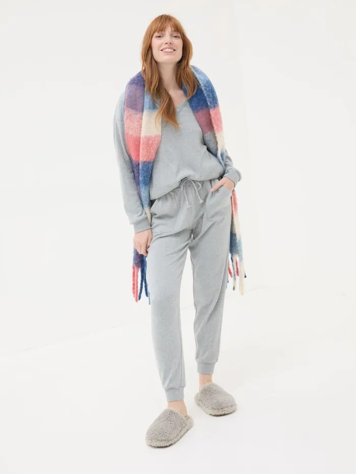 Fat Face Hannah Grey Lounge Pyjama Bottoms Women Pyjamas and Nightwear