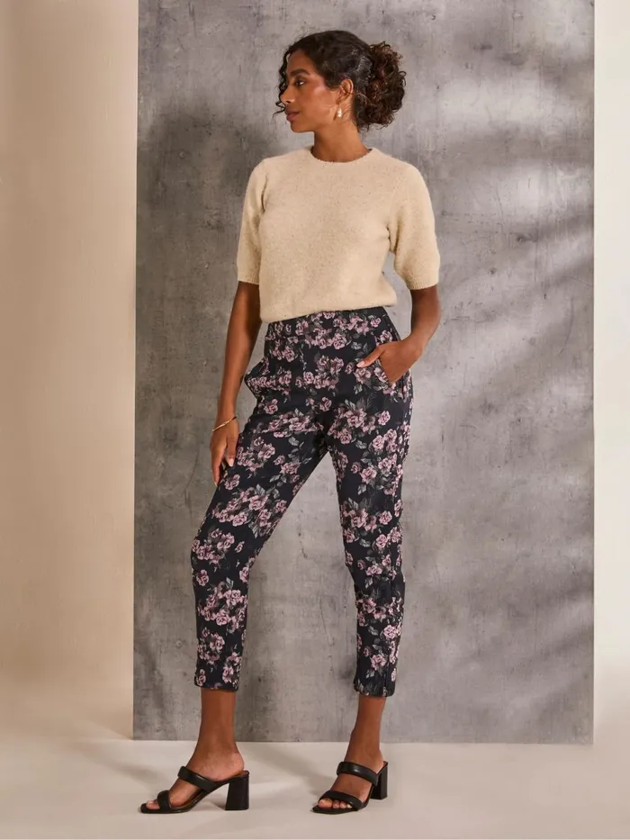 Fat Face Isobel Blue Isobel Jacquard Trouser Women Trousers and Leggings