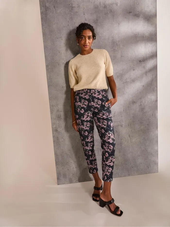 Fat Face Isobel Blue Isobel Jacquard Trouser Women Trousers and Leggings