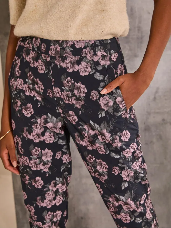 Fat Face Isobel Blue Isobel Jacquard Trouser Women Trousers and Leggings