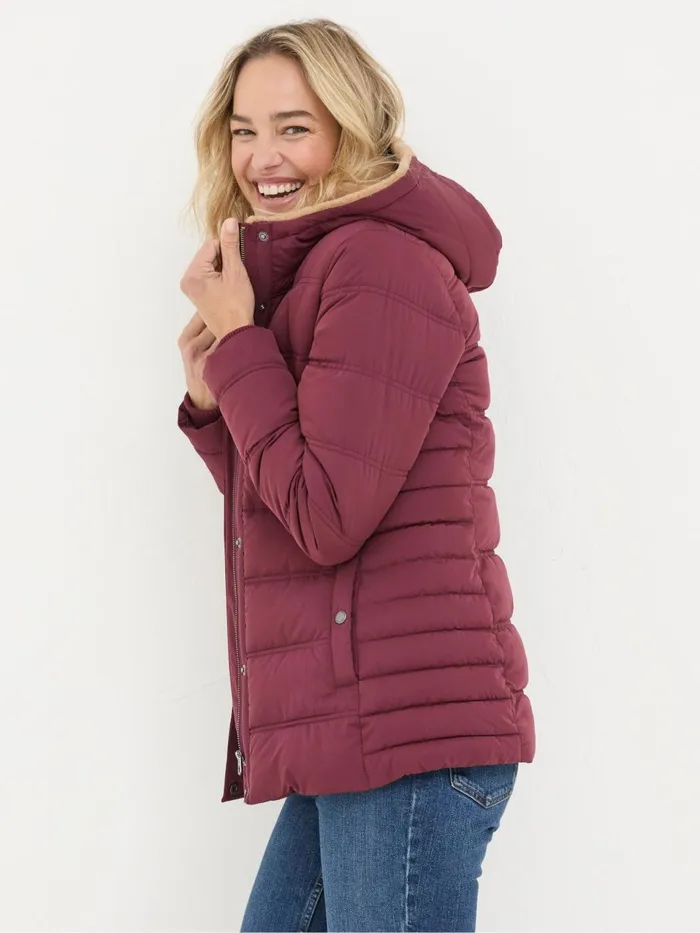 Fat Face Lara Red Lara Puffer Coat Women Coats and Jackets