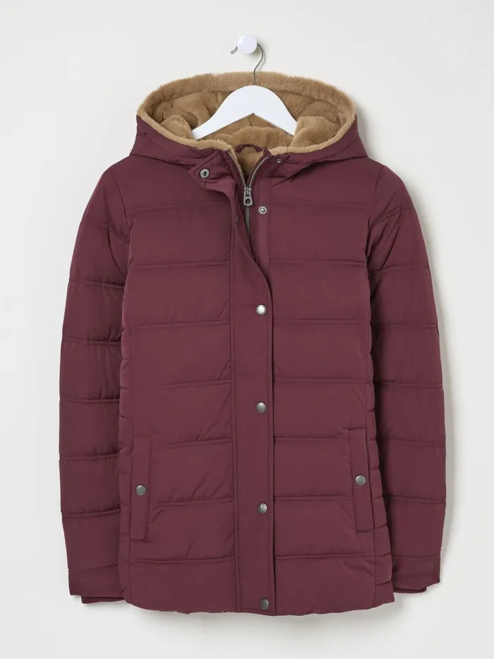 Fat Face Lara Red Lara Puffer Coat Women Coats and Jackets