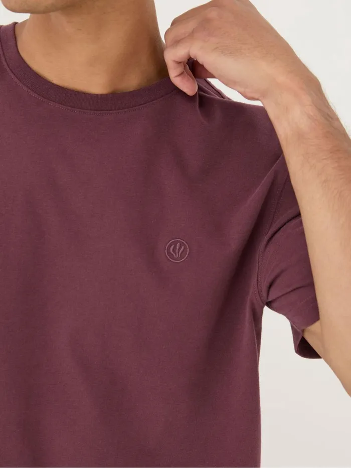 Fat Face Lulworth Burgundy Red 100 Cotton Organic Crew TShirt Men TShirts