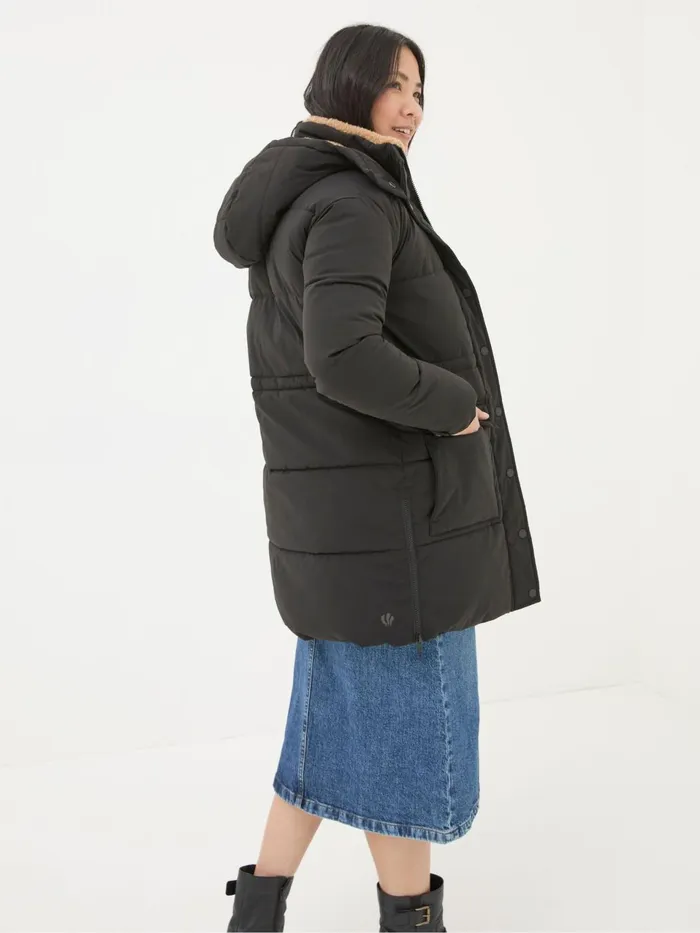 Fat Face Maddie Black Puffer Coat Women Coats and Jackets