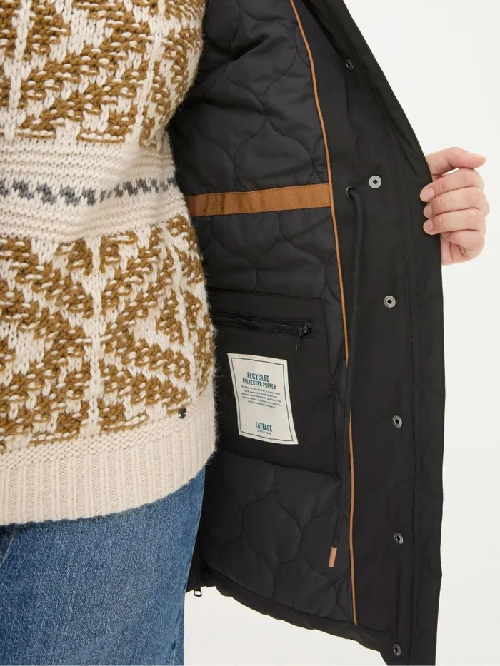 Fat Face Maddie Black Puffer Coat Women Coats and Jackets