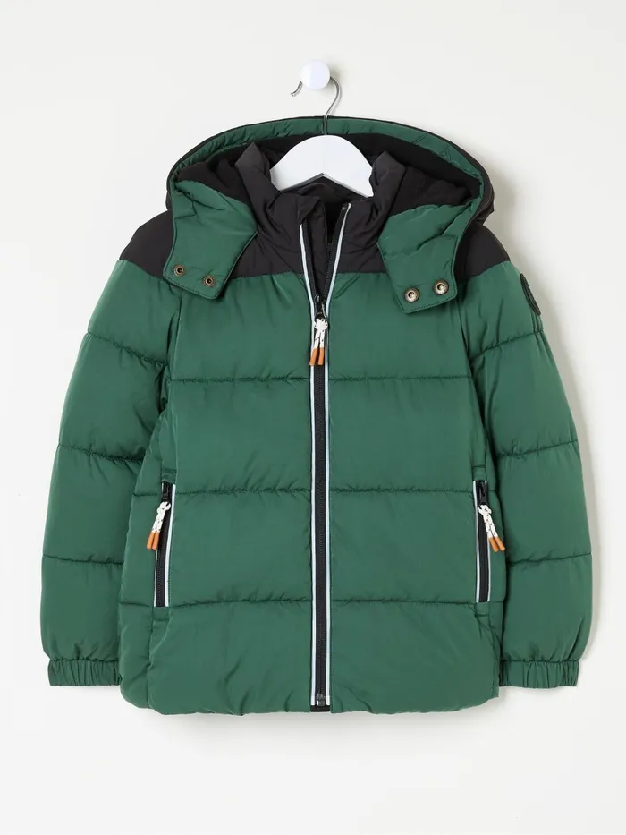 Fat Face Milo Green Hooded Padded Jacket Kids Coats and Jackets