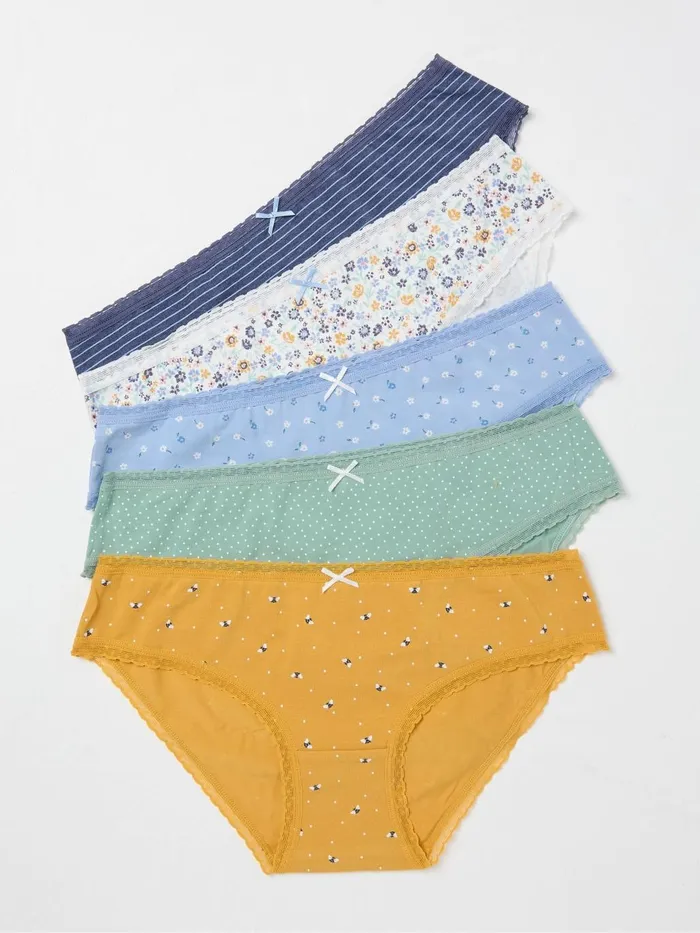 Fat Face Mini Multi Knickers 5 Pack Women Underwear