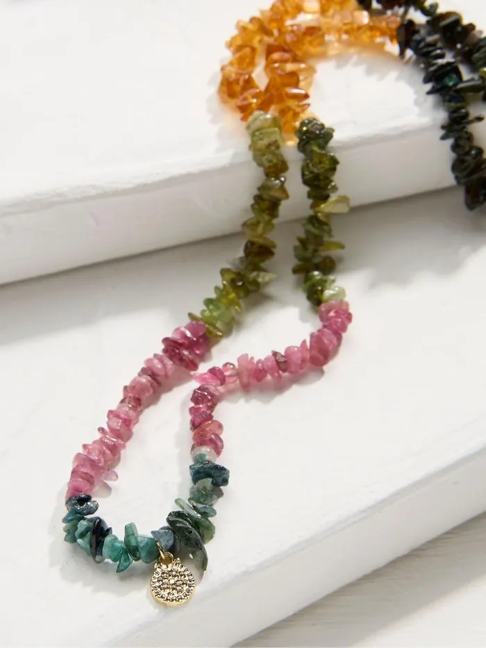 Fat Face Multi Stone Necklace Women Jewellery