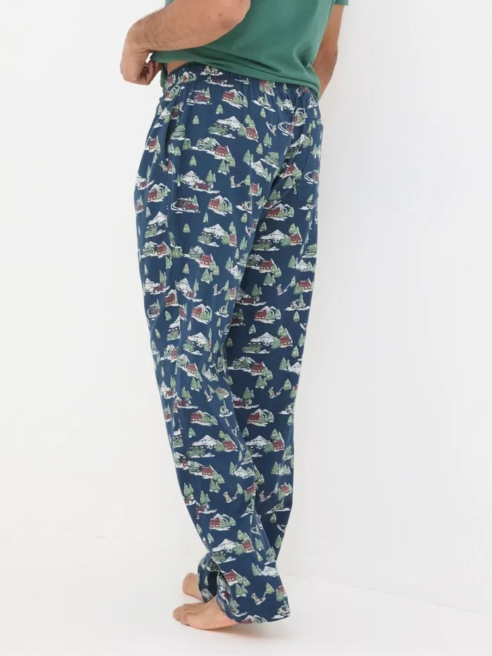Fat Face Navy Blue Jeep Print Pyjamas Men Pyjamas and Nightwear