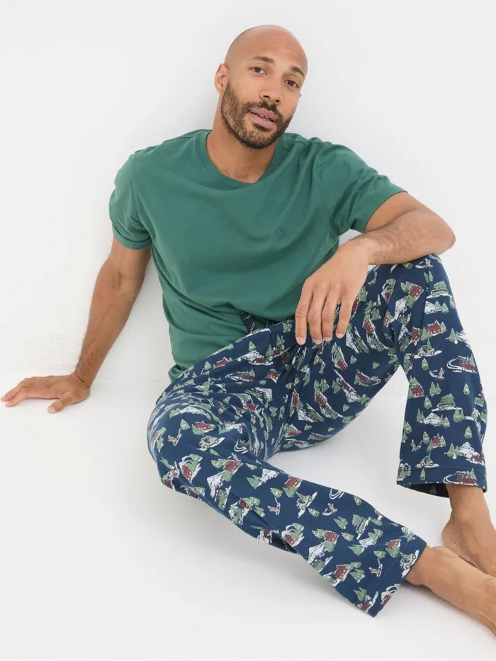 Fat Face Navy Blue Jeep Print Pyjamas Men Pyjamas and Nightwear