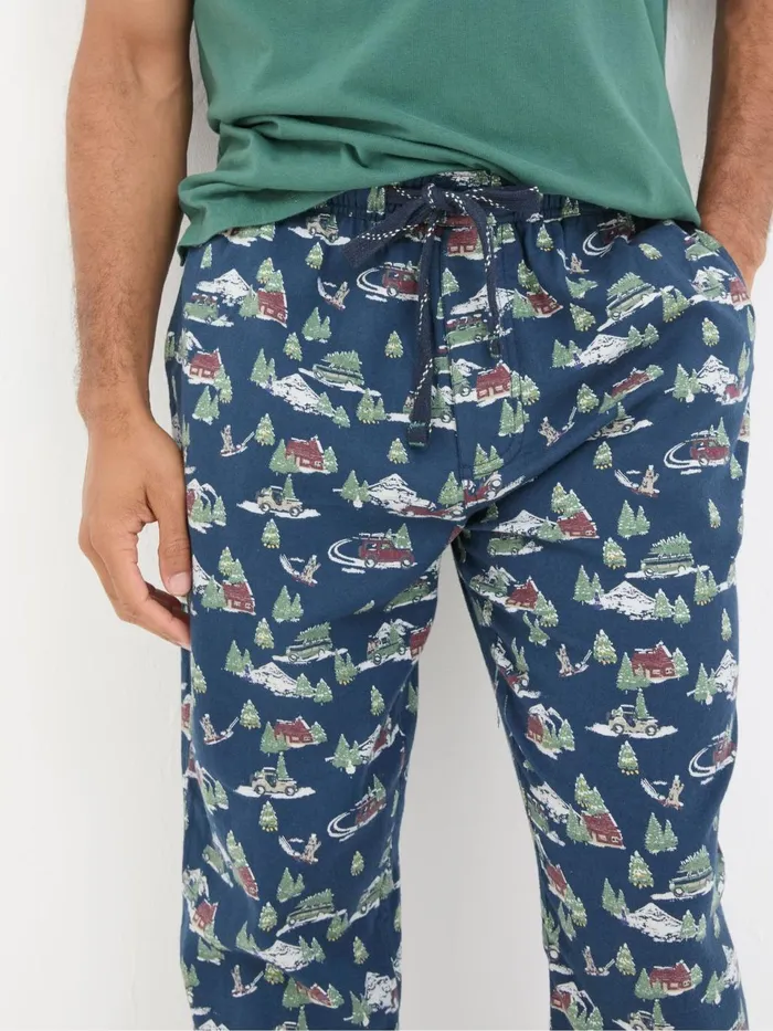 Fat Face Navy Blue Jeep Print Pyjamas Men Pyjamas and Nightwear