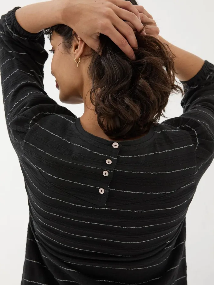 Fat Face Penny Black Stripe Top Women Tops and TShirts