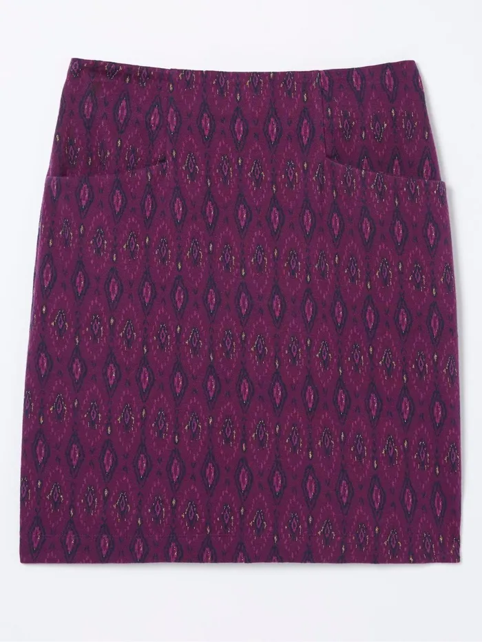 Fat Face Purple Jennie Ikat Geo Jersey Skirt Women Skirts