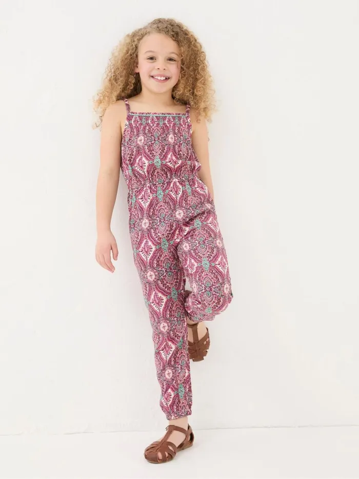 Fat Face Purple Paisley Print Jumpsuit Kids Jumpsuits and Playsuits