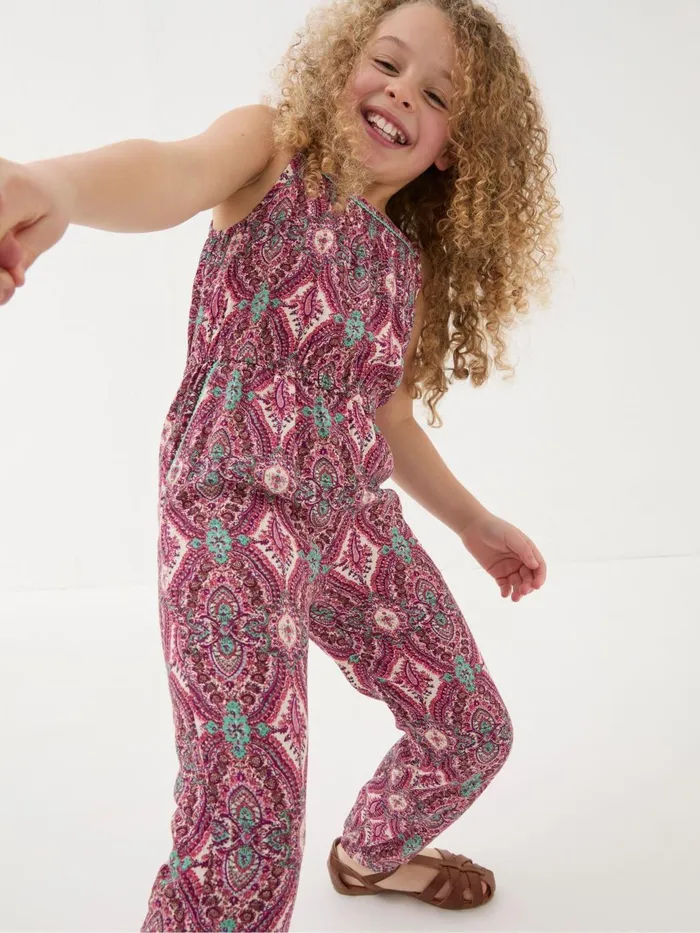 Fat Face Purple Paisley Print Jumpsuit Kids Jumpsuits and Playsuits