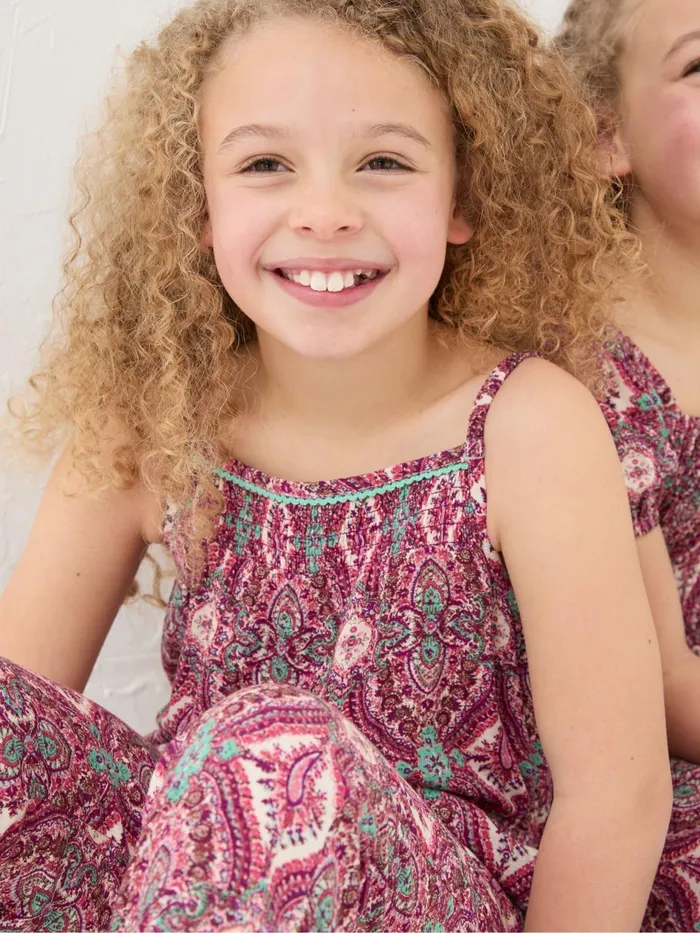 Fat Face Purple Paisley Print Jumpsuit Kids Jumpsuits and Playsuits