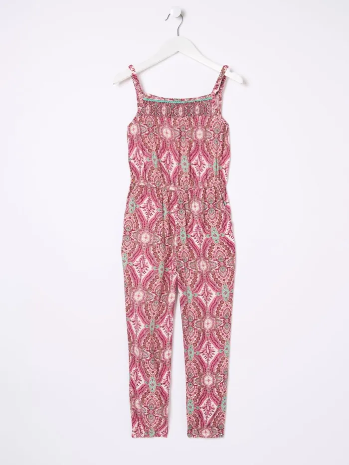 Fat Face Purple Paisley Print Jumpsuit Kids Jumpsuits and Playsuits
