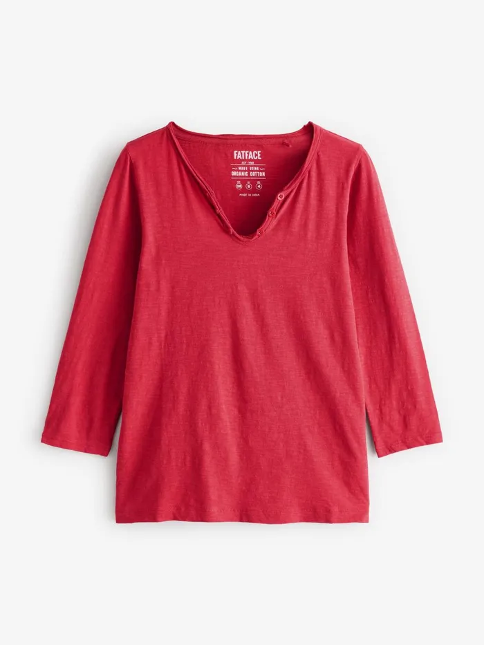 Fat Face Red 100 Cotton Porter TShirt Women Tops and TShirts