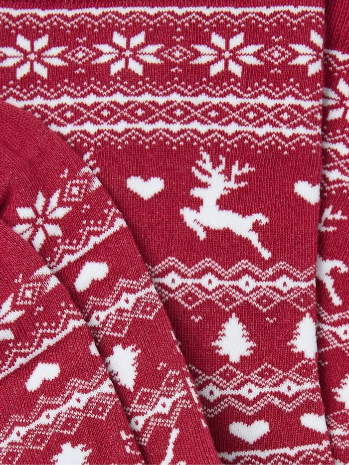 Fat Face Red Reindeer Fairisle Pattern Socks 1 Pack Women Socks and Tights Fat Face Red Reindeer Fairisle Pattern Socks 1 Pack Women Socks and Tights