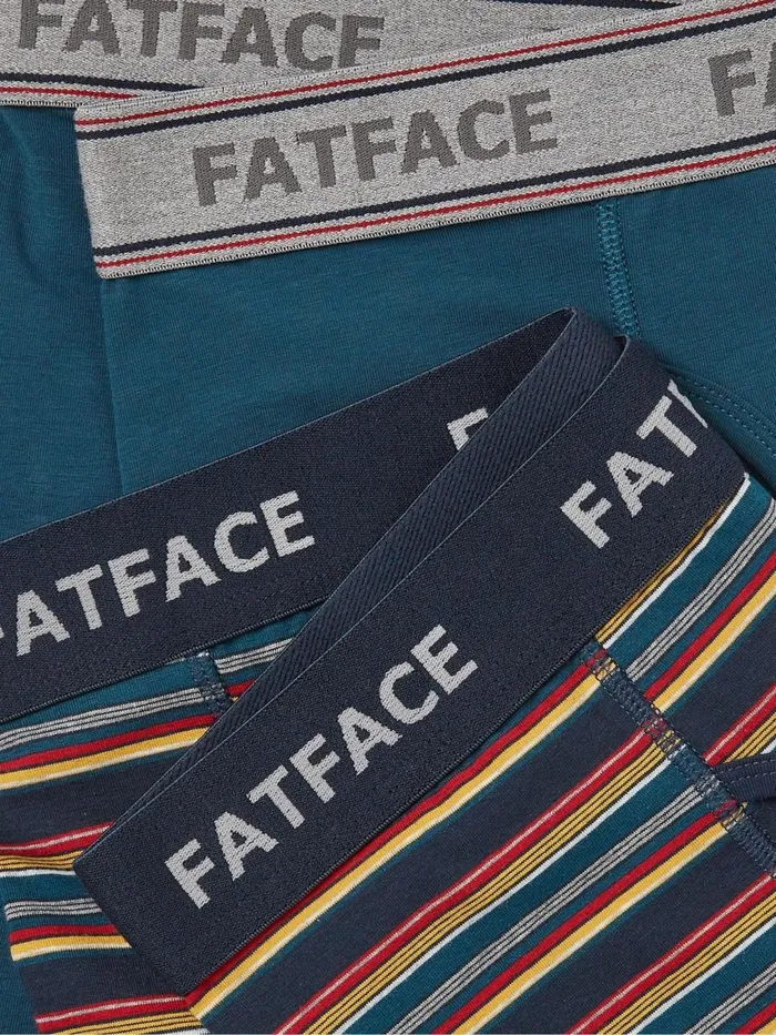 Fat Face Red Salcombe Stripe Boxers 2 Pack Men Underwear