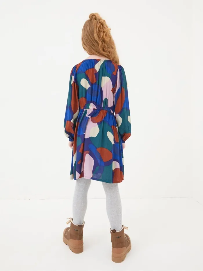 Fat Face Sasha Blue Abstract Dress Kids Dresses