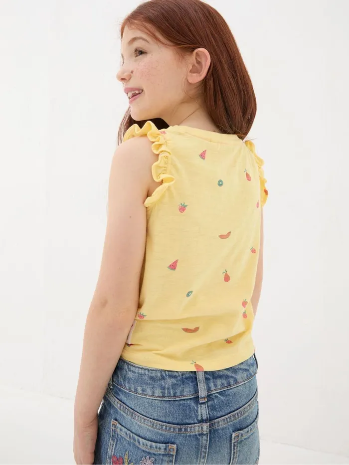 Fat Face Yellow Fruit Knot Front TShirt Kids Tops and TShirts